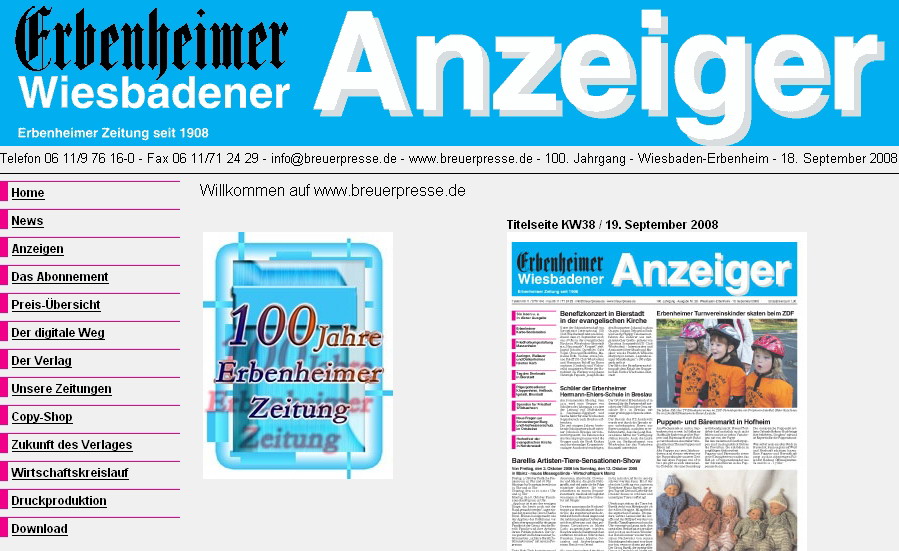 Ank�ndigung der Titelseite am 18.September 2008 f�r die Freitagsausgabe.