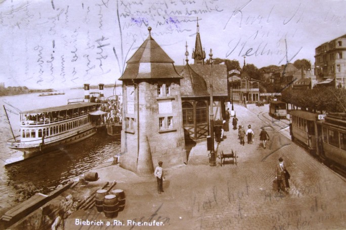 Pegel Biebrich - ca. 1920 / Postkarte aus Museum für Heimatgeschichte Biebrich