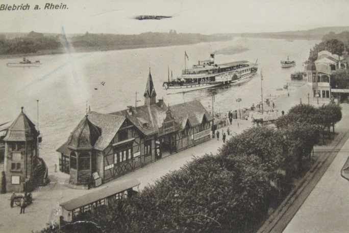 Pegel Biebrich - 1922 / Postkarte aus Museum für Heimatgeschichte Biebrich