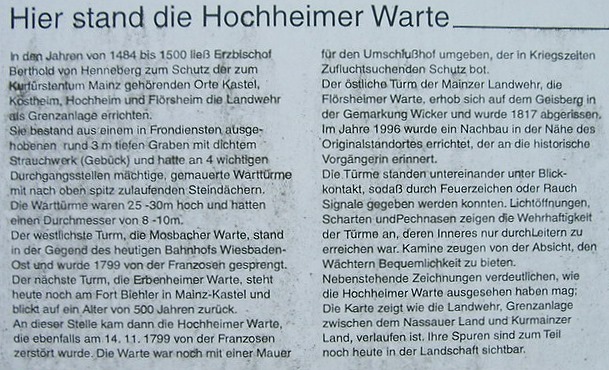 Ausschnitt einer Infotafel vor dem Gel�nde des A.S.V Hochheim. Bildpunkt Nr: 4